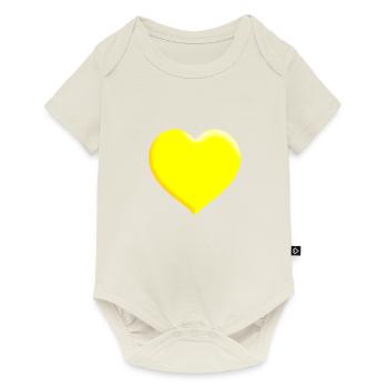 Yellow Heart Gift Idea - Baby Premium short-sleeve bodysuit - off white - Front