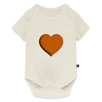 Heart orange gift idea red - Baby Premium short-sleeve bodysuit - off white - Front