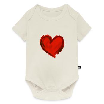 Heart Red Gift Idea Love in Love Valentine's Day - Baby Premium short-sleeve bodysuit - off white - Front