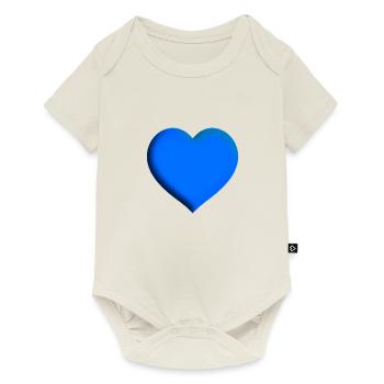 Heart blue gift idea love in love Valentine's Day - Baby Premium short-sleeve bodysuit - off white - Front