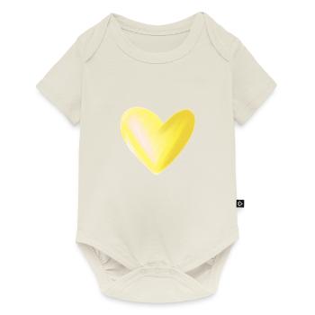 Heart yellow gift idea - Baby Premium short-sleeve bodysuit - off white - Front
