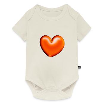 Heart orange red gift idea - Baby Premium short-sleeve bodysuit - off white - Front