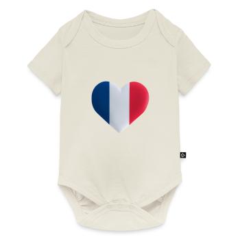 Idée cadeau France Français drapeau - Body à manches courtes Premium Bébé - blanc cassé - Devant