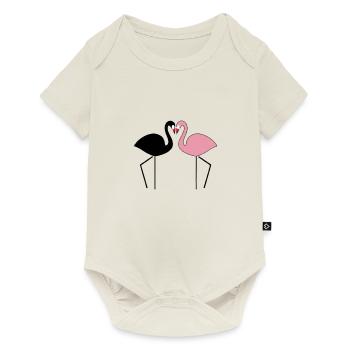 Flamingos in love gift idea Valentine's Day Love - Baby Premium short-sleeve bodysuit - off white - Front