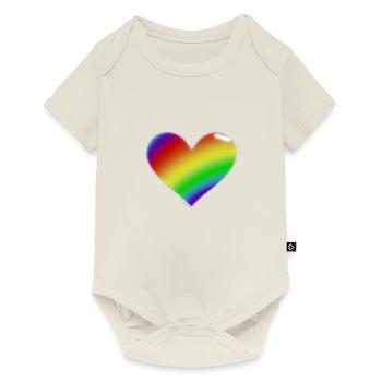 Rainbow heart gift idea LGBT LGBTQ+ LGBTQIA - Baby Premium short-sleeve bodysuit - off white - Front