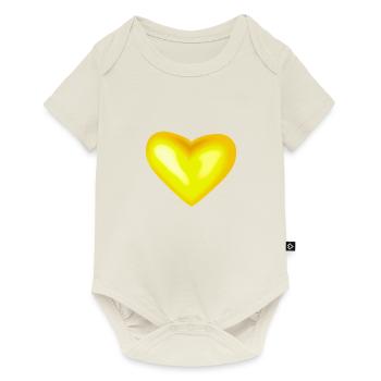 Heart yellow gift idea - Baby Premium short-sleeve bodysuit - off white - Front