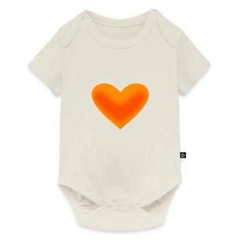 Heart orange gift idea - Baby Premium short-sleeve bodysuit - off white - Front