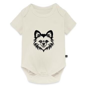 Pomeranian Dog Head - Baby Premium short-sleeve bodysuit - off white - Front