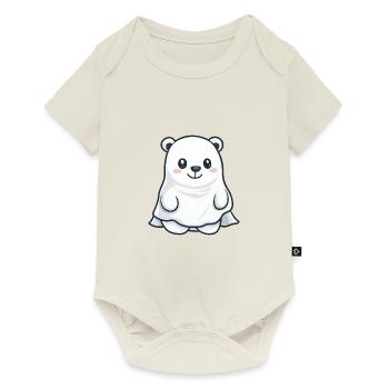 Eisbär Halloween Lustig Geist - Baby Premium Kurzarmbody - Naturweiß - Vorne
