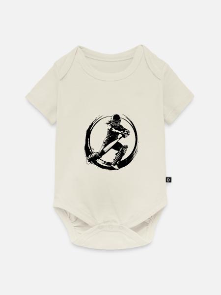 Cricket Silhouette - Baby Premium Kurzarmbody - Naturweiß