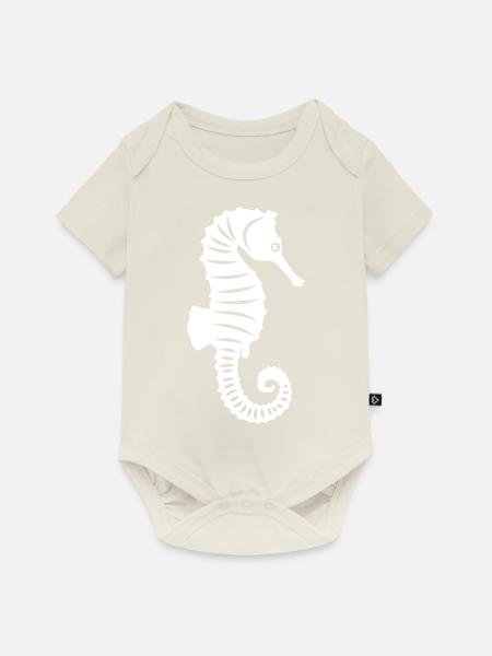 Seepferd tier - Baby Premium Kurzarmbody - Naturweiß
