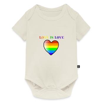 Rainbow Heart Love is love Idée cadeau LGBT - Body à manches courtes Premium Bébé - blanc cassé - Devant