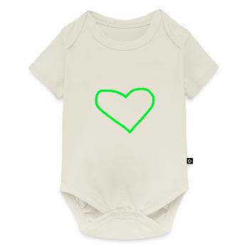 Green Heart Gift Idea - Baby Premium short-sleeve bodysuit - off white - Front