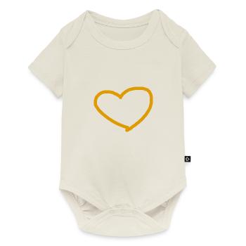 Heart Orange Gift Idea Love In Love - Baby Premium short-sleeve bodysuit - off white - Front