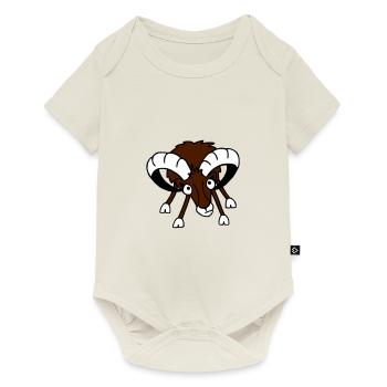 Mufflon - Baby Premium Kurzarmbody - Naturweiß - Vorne