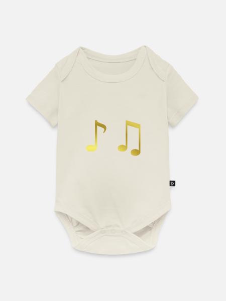 Noten gold Geschenkidee Musiknoten golden Musik - Baby Premium Kurzarmbody - Naturweiß