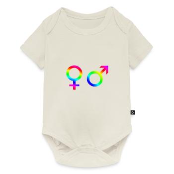 Man woman symbol gender gift idea rainbow - Baby Premium short-sleeve bodysuit - off white - Front