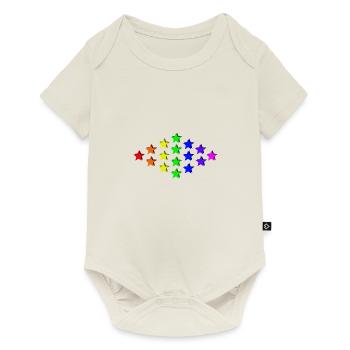 Idées de cadeaux arc-en-ciel colorés Stars - Body à manches courtes Premium Bébé - blanc cassé - Devant