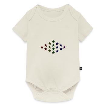 Sterne bunt Geschenkidee - Baby Premium Kurzarmbody - Naturweiß - Vorne
