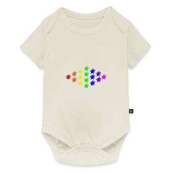 Sterne bunt Regenbogen Geschenkidee - Baby Premium Kurzarmbody - Naturweiß - Vorne