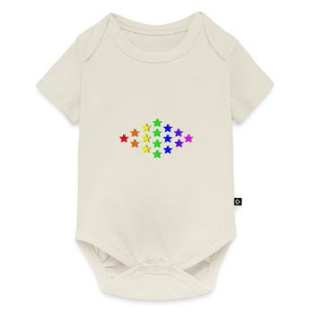 Sterne Regenbogen Geschenkidee bunt - Baby Premium Kurzarmbody - Naturweiß - Vorne