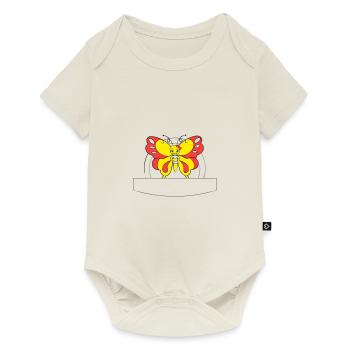 papillon coloré | Champ d’écriture >vectorgraphique - Body à manches courtes Premium Bébé - blanc cassé - Devant