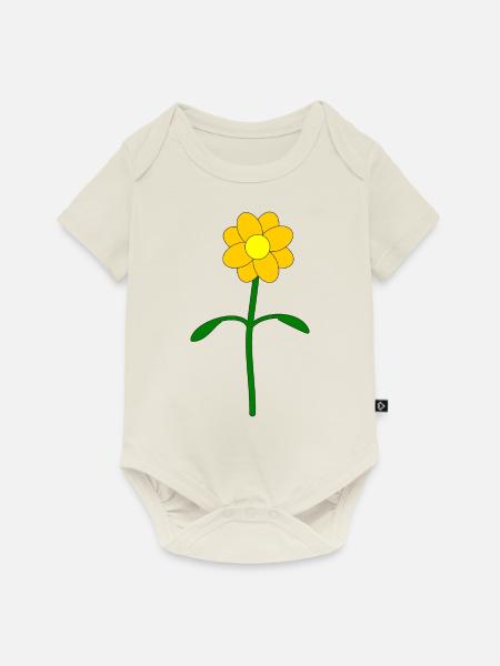 Blume gelb Butterblume - Baby Premium Kurzarmbody - Naturweiß