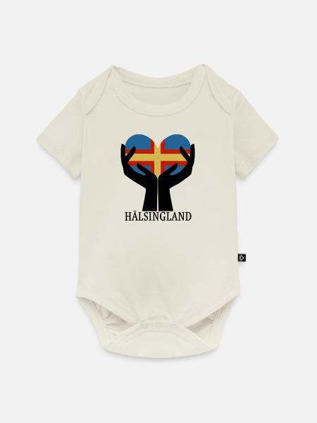 Herz HÄLSINGLAND - Baby Premium Kurzarmbody - Naturweiß