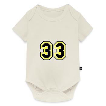 33 symbole de nombre - Body à manches courtes Premium Bébé - blanc cassé - Devant