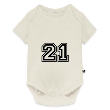 21 Numéro de numéro - Body à manches courtes Premium Bébé - blanc cassé - Devant