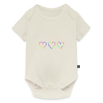Rainbow Hearts LGBT LGBTQ+ Gift Idea - Baby Premium short-sleeve bodysuit - off white - Front