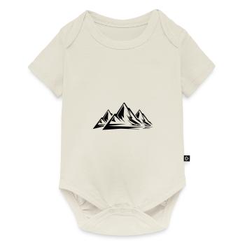 Icône de symbole des montagnes - Body à manches courtes Premium Bébé - blanc cassé - Devant