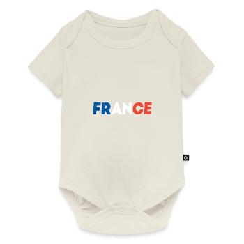 France Idée cadeau Drapeau français France - Body à manches courtes Premium Bébé - blanc cassé - Devant