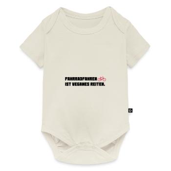 Fahrradfahren Vegan Reiten Pferd Fahrrad - Baby Premium Kurzarmbody - Naturweiß - Vorne