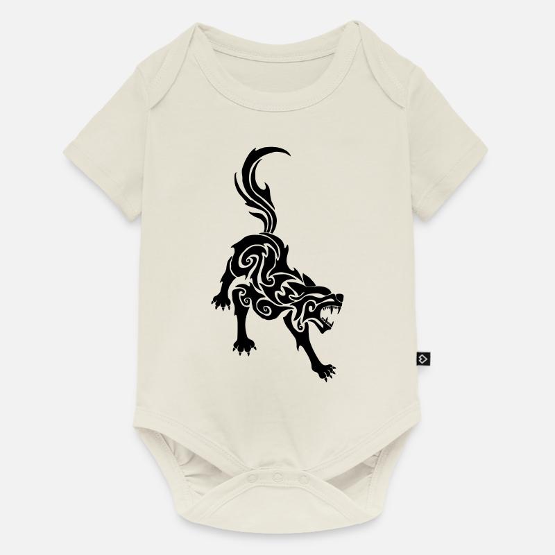 Wolf Tribal - Baby Premium Kurzarmbody - Naturweiß