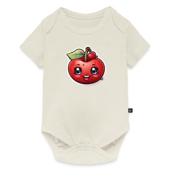 Mode & plus « Cerise » 🍒 - Body à manches courtes Premium Bébé - blanc cassé - Devant