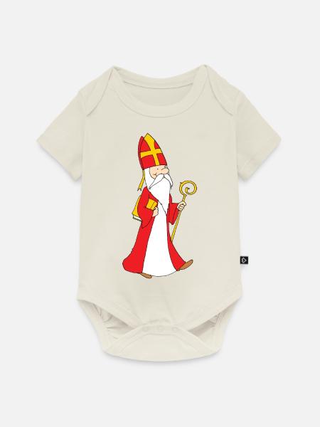 Sint Fuß - Baby Premium Kurzarmbody - Naturweiß