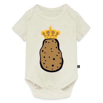 roi de la couronne koenigin princesse prince souverain k - Body à manches courtes Premium Bébé - blanc cassé - Devant