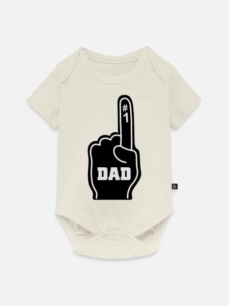 papa - Baby Premium Kurzarmbody - Naturweiß