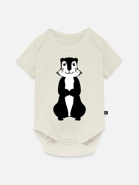 Comic Murmeltier - Baby Premium Kurzarmbody - Naturweiß