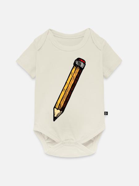 Bleistift Skizze Hand gezeichnet - Baby Premium Kurzarmbody - Naturweiß