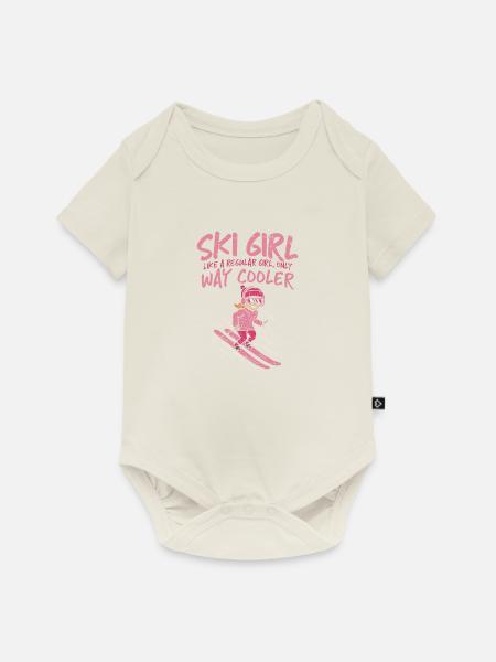 Wintersport Ski Girl - Baby Premium Kurzarmbody - Naturweiß