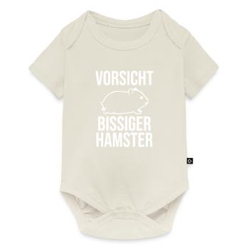 Vorsicht bissiger Hamster - Baby Premium Kurzarmbody - Naturweiß - Vorne