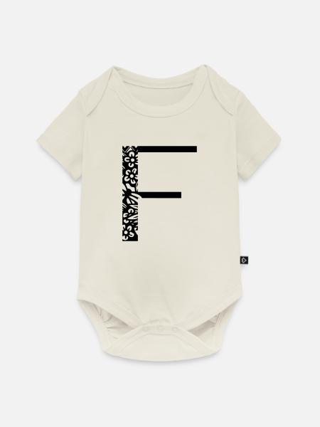 Buchstabe F - Baby Premium Kurzarmbody - Naturweiß