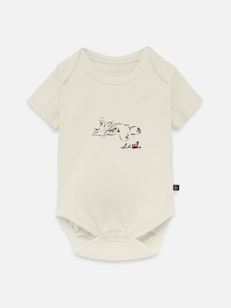 SCHLAFENDE KATZE - Baby Premium Kurzarmbody - Naturweiß