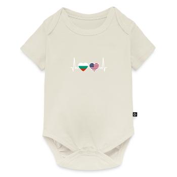 Bulgarie États-Unis Battement de cœur Drapeau Américain Bulgare - Body à manches courtes Premium Bébé - blanc cassé - Devant