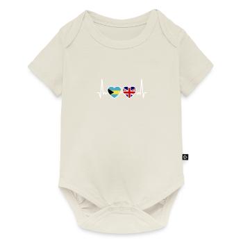 Bahamas UK Heartbeat Flag Bahamas britanniques - Body à manches courtes Premium Bébé - blanc cassé - Devant