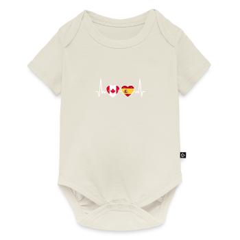 Canada Espagne Vintage Heartbeat Drapeau Canadien - Body à manches courtes Premium Bébé - blanc cassé - Devant