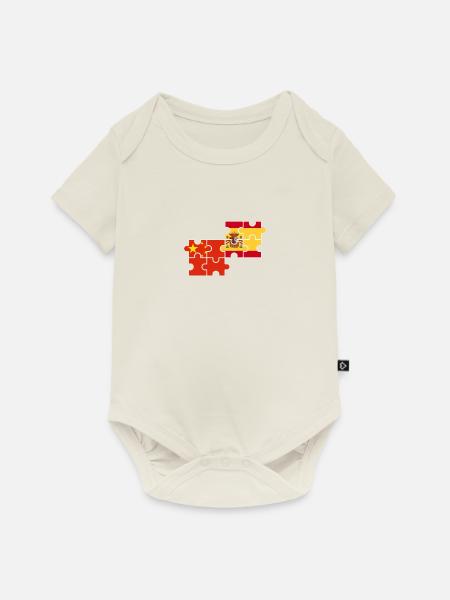 China Spanien Flagge Spanisch Chinese - Baby Premium Kurzarmbody - Naturweiß
