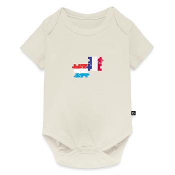 Luxembourg France Vintage Flag Luxembourgeois - Body à manches courtes Premium Bébé - blanc cassé - Devant